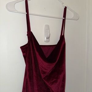 unbranded burgundy midi velvet dress